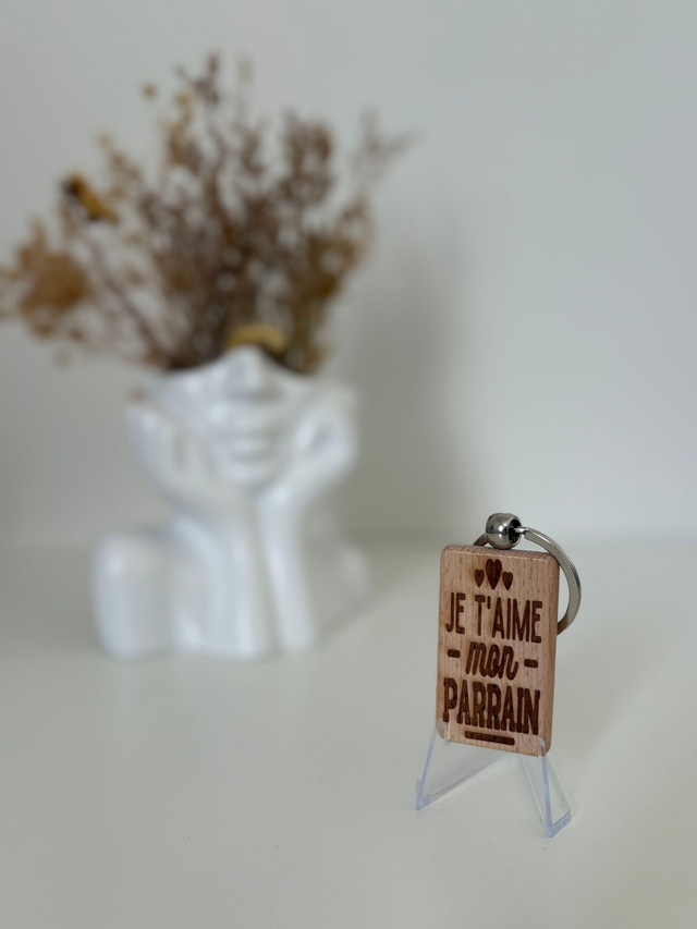 Porte clé "Je t'aime mon parrain"