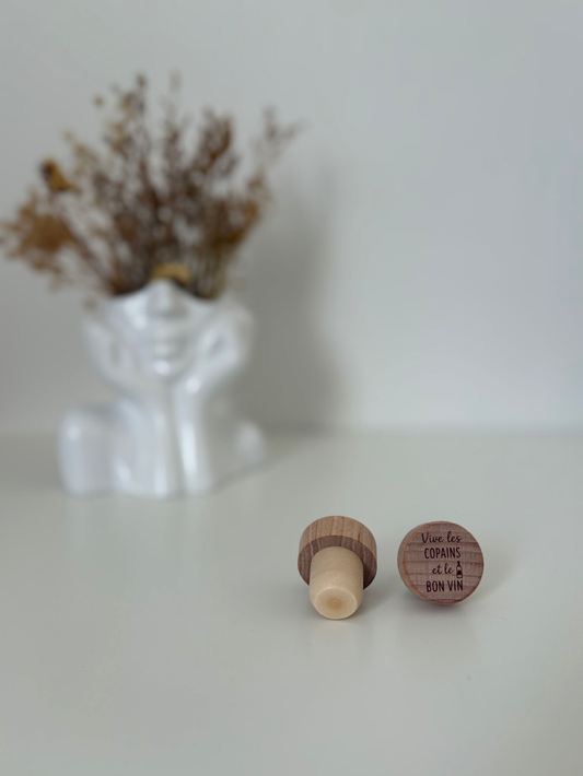 Bouchon de bouteille "Vive les copains et le bon vin"