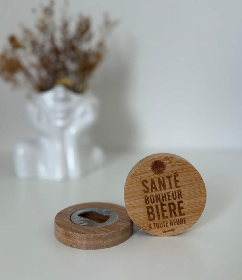 Décapsuleur aimanté "Santé bonheur , bière à tout heure"