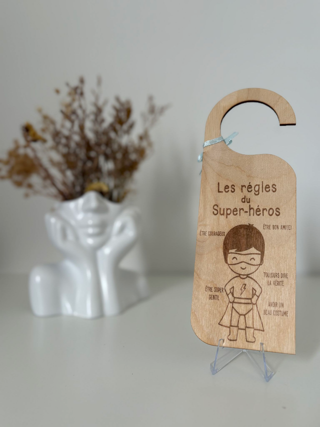 Accroche porte "Les règles des supers-héros"