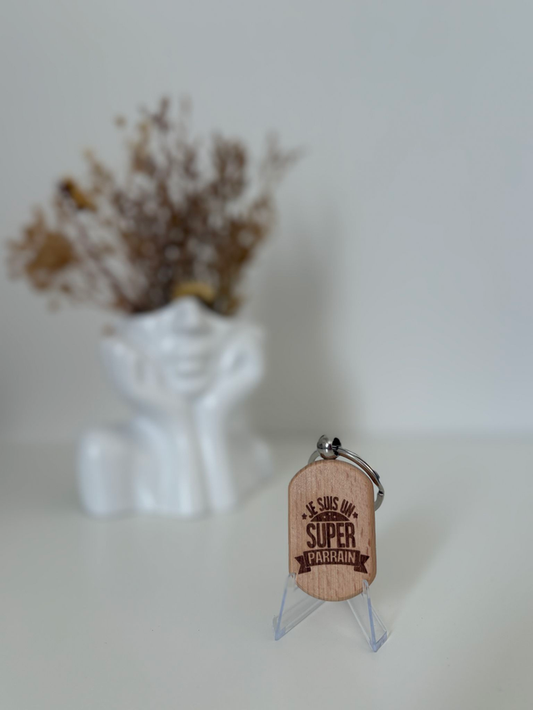 Porte clé "Je suis un super parrain"
