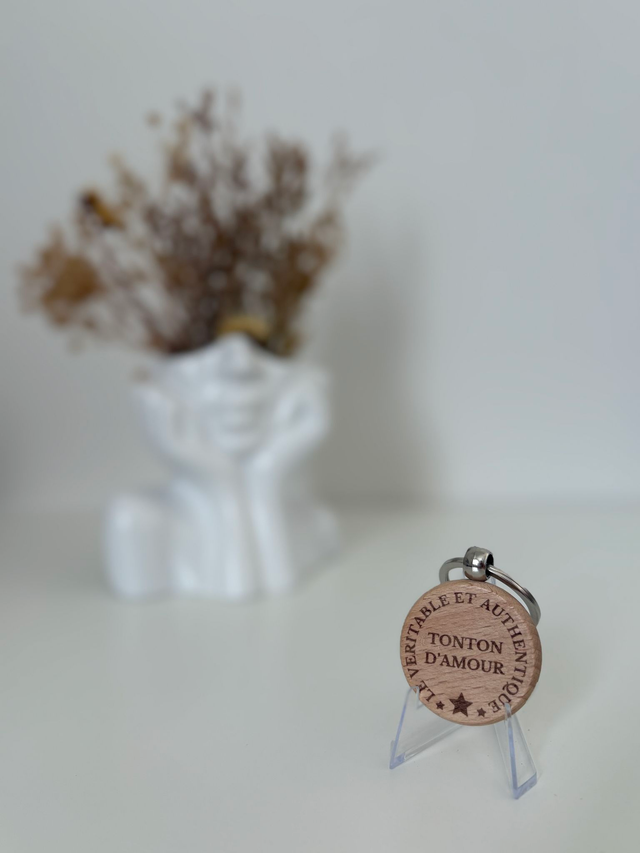 Porte clé "Véritable et authentique Tonton d'amour"