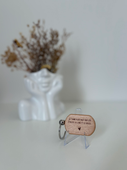 Porte clé "Je t'aime plus que les étoiles..."