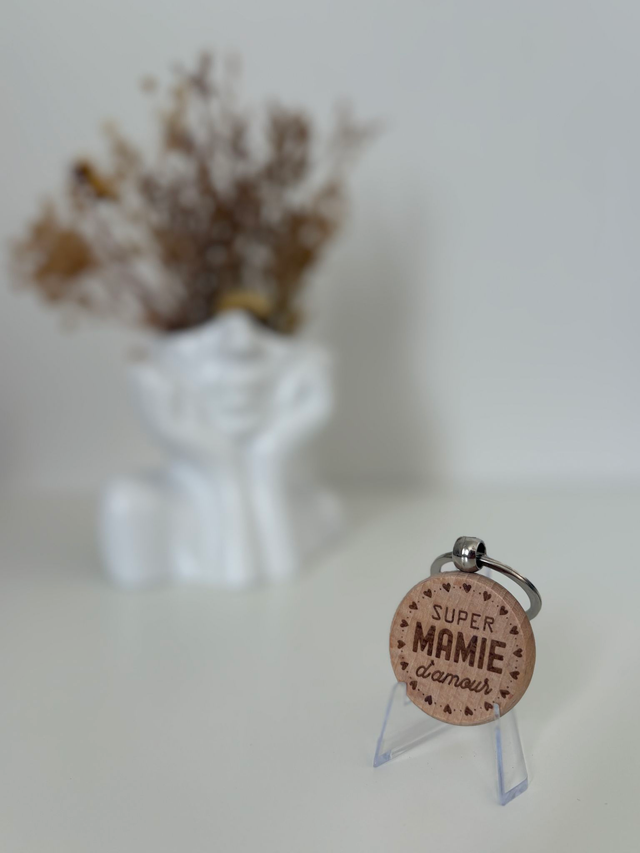 Porte clé "Super mamie d'amour"